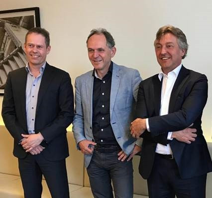 Spraaktechnologie made in Twente. Oprichters Telecats: Jan Willem Mulder, Martin Spitholt en Wim Luimes